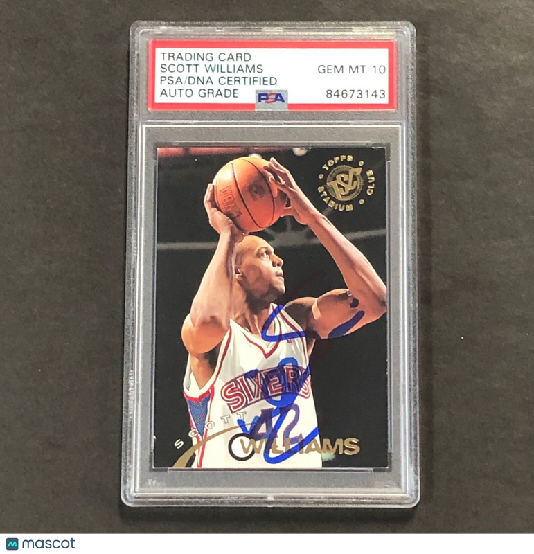 1994-95 Topps Stadium Club #272 Scott Williams Signed Card AUTO PSA Slabbed 76er