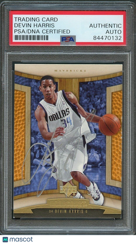 2006-07 Upper Deck Hardcourt #19 Devin Harris Signed Card AUTO PSA Slabbed