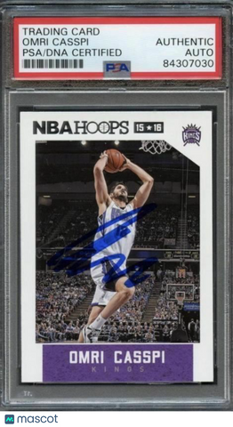 2015-16 NBA Hoops #166 Omri Casspi Signed Card AUTO PSA/DNA Slabbed