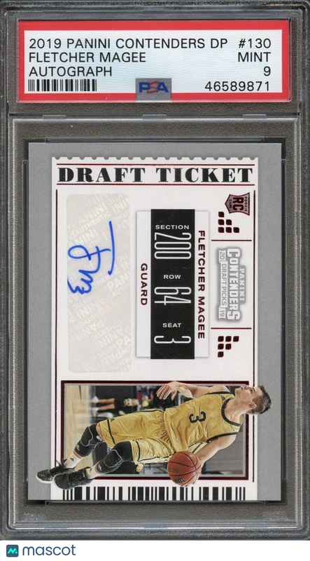 2019 Panini Contenders DP #130 Fletcher Magee PSA 9 Mint Auto