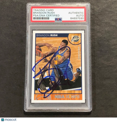 2013-14 NBA Hoops #223 Brandon Rush Signed Card AUTO PSA Slabbed Jazz