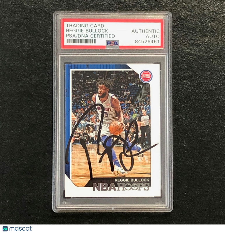 2018-19 NBA Hoops #134 Reggie Bullock Signed Card AUTO PSA Slabbed Pistons