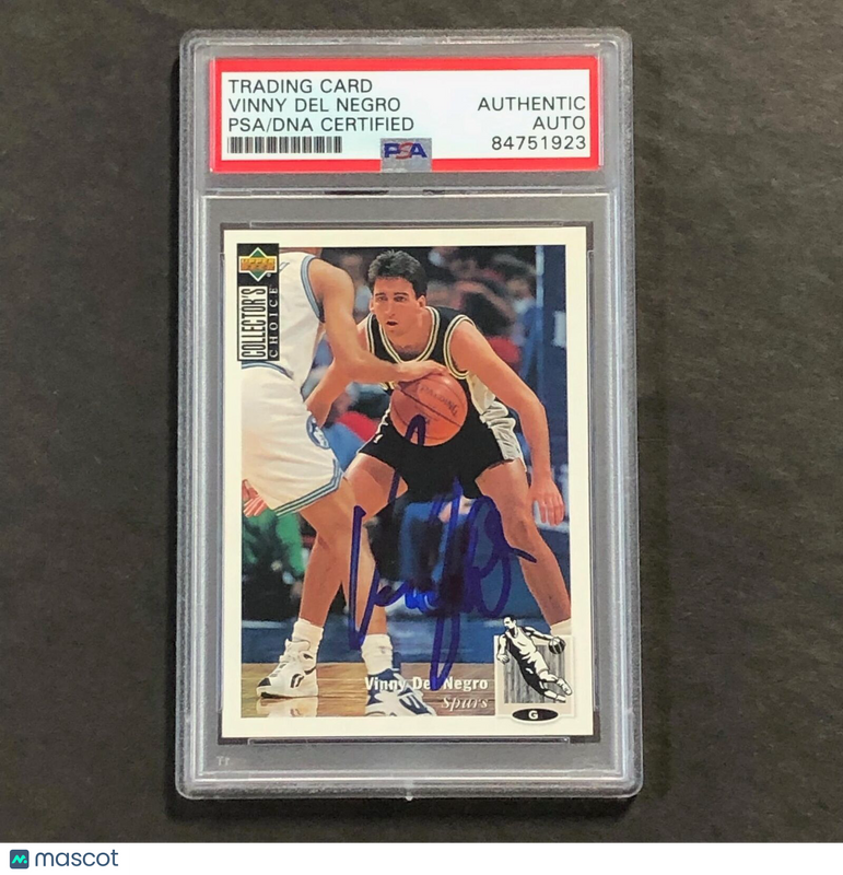 1993-94 Upper Deck Collector's Choice #115 Vinny Del Negro Signed Card Auto PSA