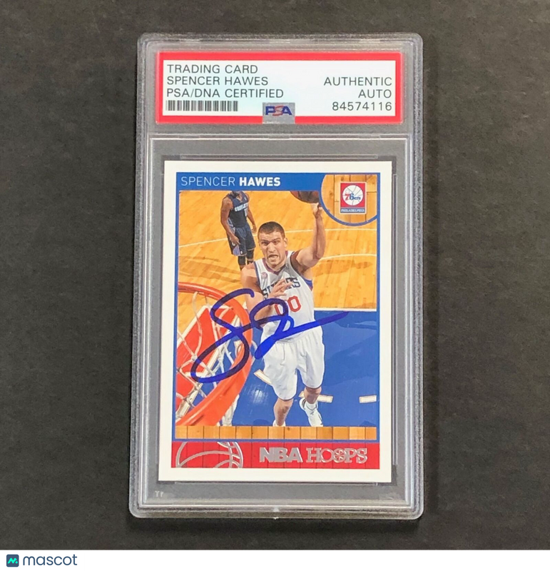 2013-14 NBA Hoops #6 Spencer Hawes Signed Card AUTO PSA/DNA Slabbed 76ers