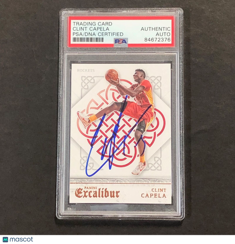2015-16 Panini Excalibur #145 Clint Capela Signed Card AUTO PSA/DNA Slabbed Rock