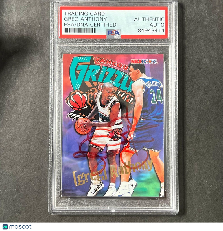 1995-96 NBA Hoops #349 Greg Anthony Signed Card Auto PSA Slabbed Grizzlies