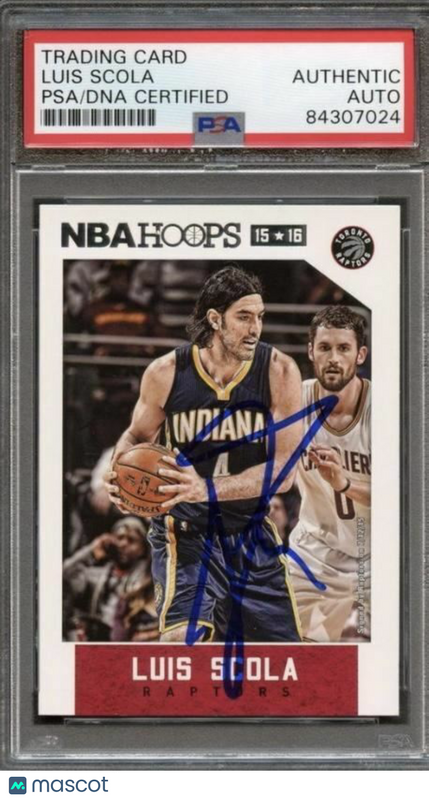 2015-16 NBA Hoops #44 Luis Scola Signed Card AUTO PSA/DNA Slabbed
