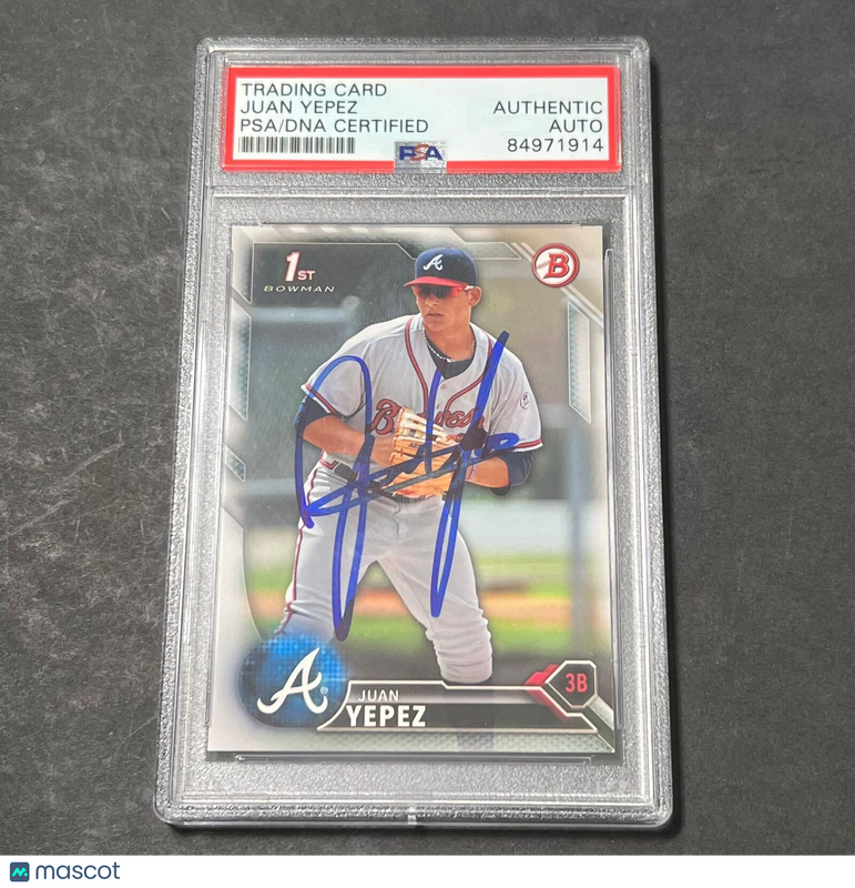 2016 Topps Bowman #BP29 Juan Yepez Signed Card AUTO PSA Slabbed Braves