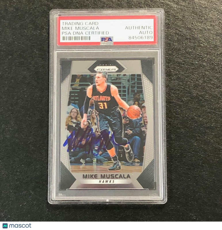 2017-18 Panini Prizm #104 Mike Muscala Signed Card AUTO PSA Slabbed Hawks
