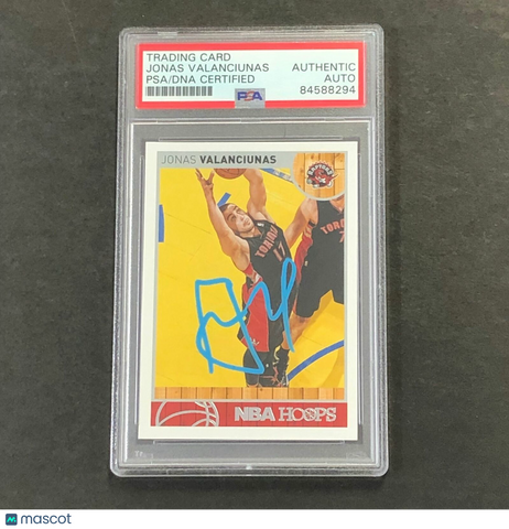 2013-14 NBA Hoops #161 Jonas Valanciunas Signed Card AUTO PSA Slabbed Toronto Ra