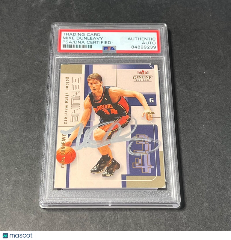2003-04 Fleer Genuine #21 Mike Dunleavy Signed Card PSA Slabbed Warriors