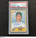 1987 Topps Traded #8T Larry Bowa Signed Card AUTO PSA Slabbed Padres
