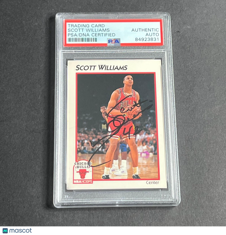 1990-91 NBA Hoops #70 Scott Williams Signed Card AUTO PSA Slabbed Bulls