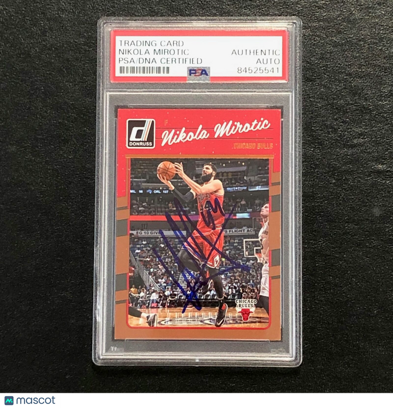 2016-17 Panini Donruss #13 Nikola Mirotic Signed Card AUTO PSA Slabbed Bulls