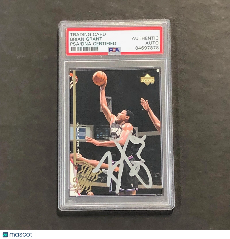 1995 Upper Deck Slam Dunk #351 Brian Grant Signed Card AUTO PSA Slabbed Kings