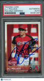 2015 Topps Update #US186A AJ Pollock Signed Card PSA/DNA Slabbed AUTO Diamondbac