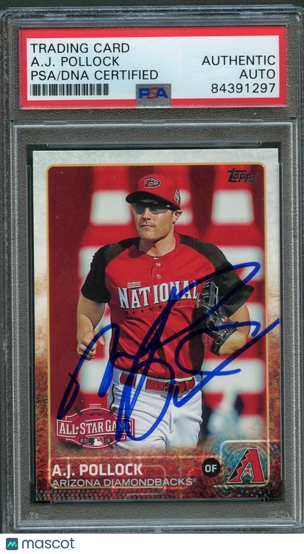 2015 Topps Update #US186A AJ Pollock Signed Card PSA/DNA Slabbed AUTO Diamondbac