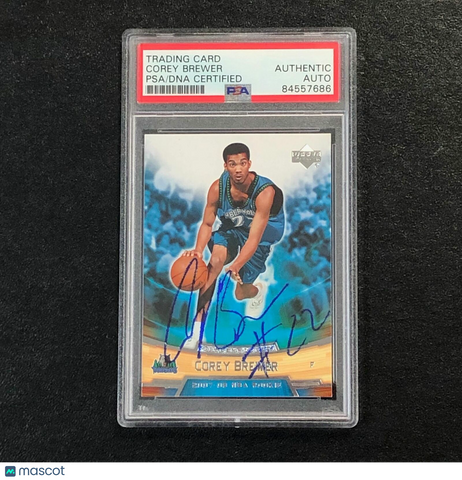 2007-08 Upper Deck Rookie Box Set #3 Corey Brewer Signed Card AUTO PSA Slabbed R