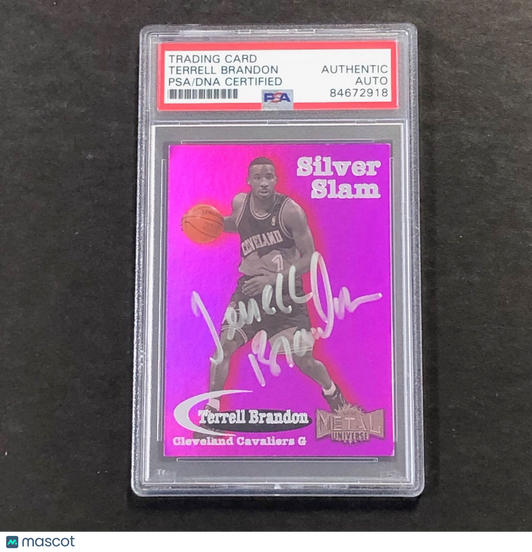 1996-97 Skybox Silver Slam #12 Terrell Brandon Signed Card AUTO PSA/DNA Slabbed