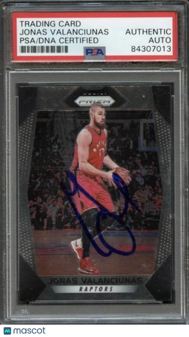2017-18 Panini Prizm #33 Jonas Valanciunas Signed Card AUTO PSA Slabbed