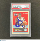 2011-12 Panini Past & Present #50 Wesley Matthews Signed Card AUTO PSA Slabbed