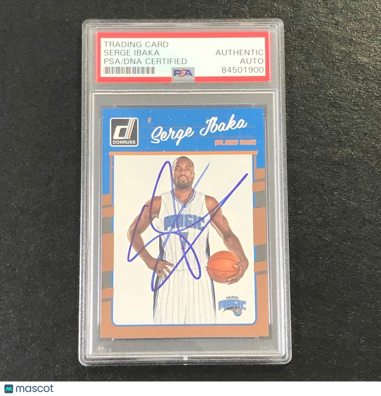 2016-17 Donruss Basketball #67 Serge Ibaka Signed Card AUTO PSA Slabbed Magic