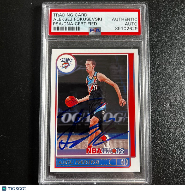 2021-22 Panini Hoops #13 Aleksej Pokusevski Signed Card AUTO PSA Slabbed Thunder