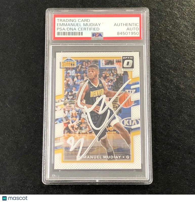 2017-18 Donruss Optic #40 Emmanuel Mudiay Signed Card AUTO PSA Slabbed Nuggets