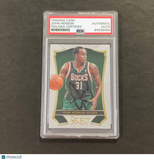 2013-14 Panini Select #70 John Henson Signed Card AUTO PSA Slabbed Bucks