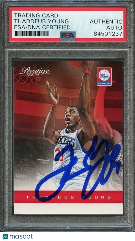 2012-13 Panini Prestige #148 Thaddeus Young Signed Card AUTO PSA Slabbed 76ers