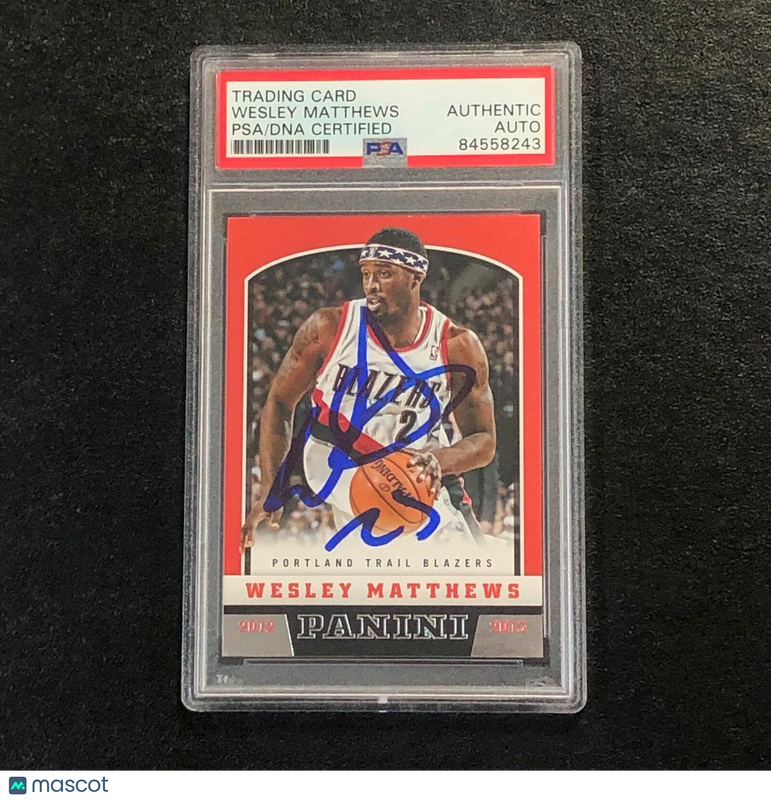 2012-13 Panini Basketball #173 Wesley Matthews Signed Card Auto PSA Slabbed Trail Blazers