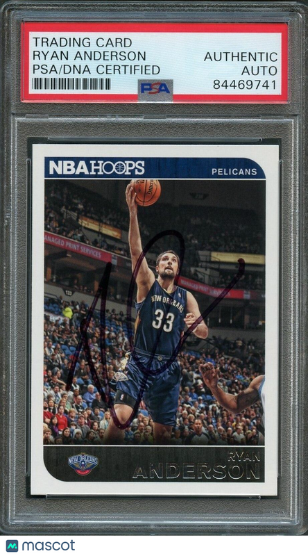 2014-15 NBA Hoops #239 Ryan Anderson Signed Card AUTO PSA Slabbed Pelicans
