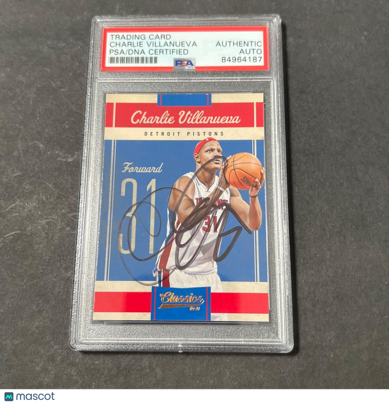 2010-11 Panini Classics #83 Charlie Villanueva Signed Card AUTO PSA/DNA Slabbed
