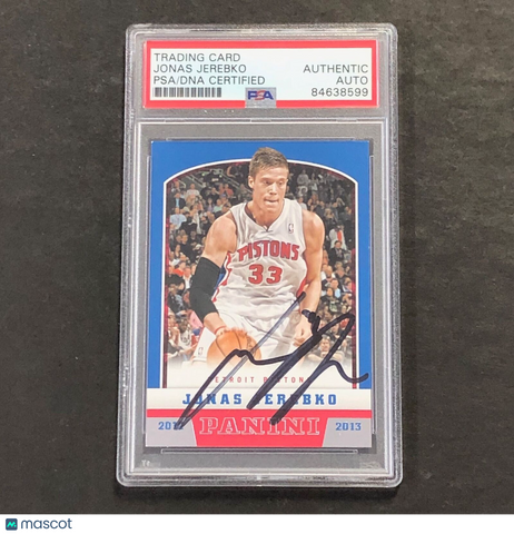 2012-13 Panini #86 Jonas Jerebko Signed Card Auto PSA Slabbed Pistons
