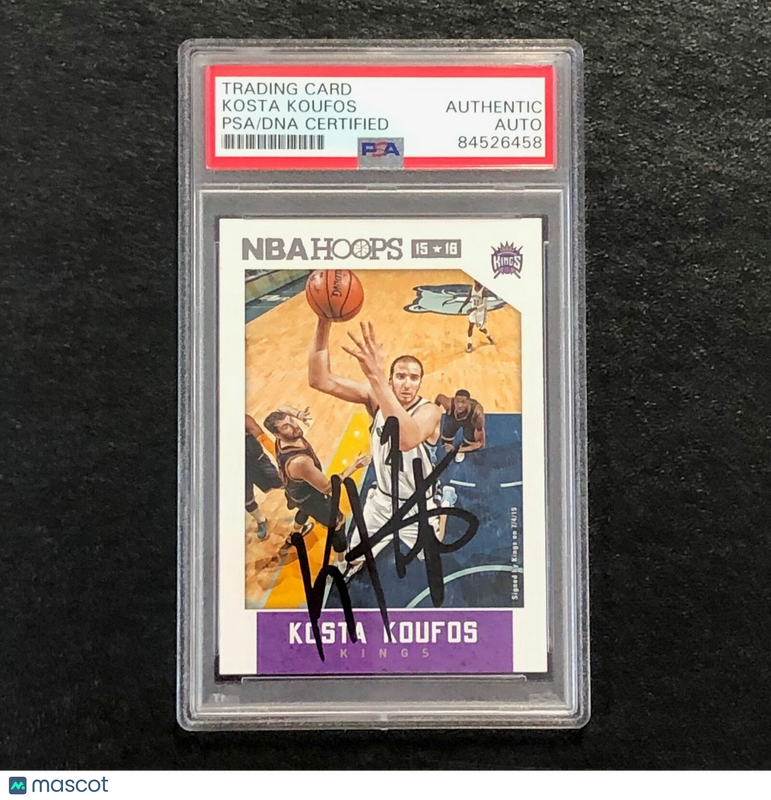2015-16 NBA Hoops #182 Kosta Koufos signed Card Auto PSA Slabbed Kings