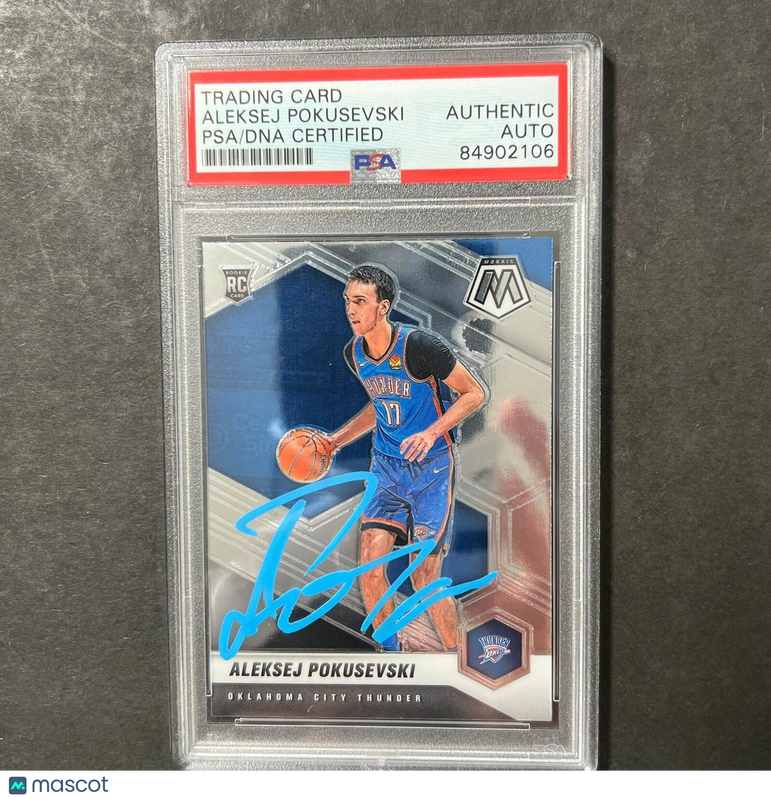 2020-21 Panini Mosaic #226 Aleksej Pokusevski Signed Card AUTO PSA Slabbed RC Th