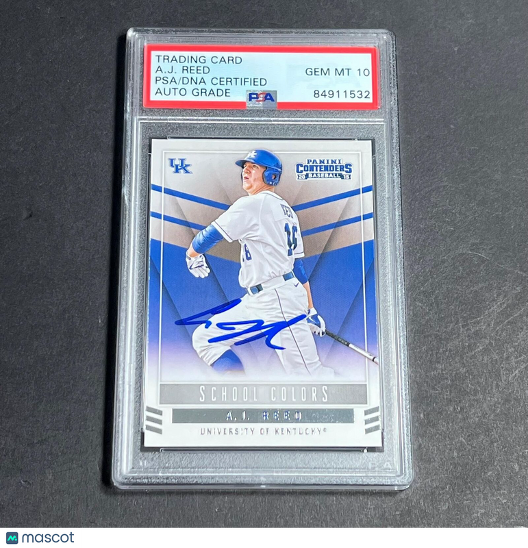 2015 Panini Contenders School Colors #52 A.J. Reed Signed Card AUTO 10 PSA/DNA S