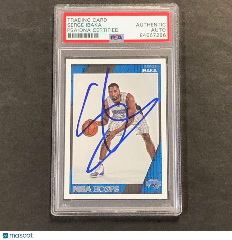 2016-17 NBA Hoops #134 Serge Ibaka Signed Card AUTO PSA Slabbed Magic