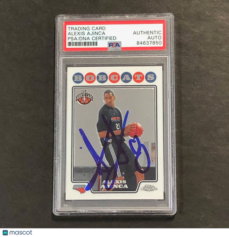 2008-09 Topps Chrome #199 Alexis Ajinca Signed Card AUTO PSA Slabbed Bobcats