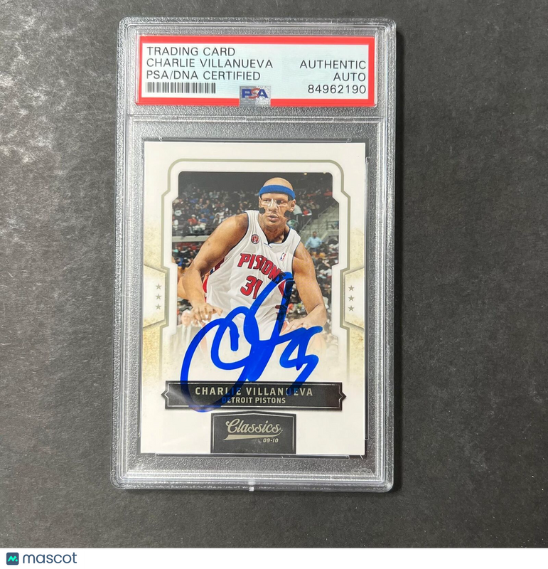 2009-10 Panini #44 Charlie Villanueva Signed Card AUTO PSA/DNA Slabbed Pistons