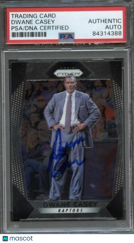 2017 Panini Prizm #40 Dwane Casey Signed Card AUTO PSA Slabbed Raptors