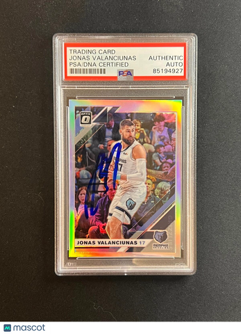 2019-20 Panini Donruss Optic #130 Jonas Valanciunas Signed Card AUTO PSA Slabbed