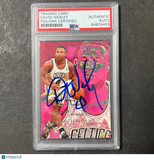 1996 NBA Properties #12 David Wesley Signed Card AUTO PSA Slabbed Celtics