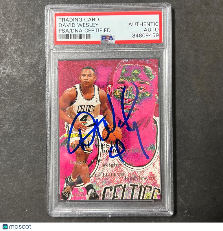 1996 NBA Properties #12 David Wesley Signed Card AUTO PSA Slabbed Celtics