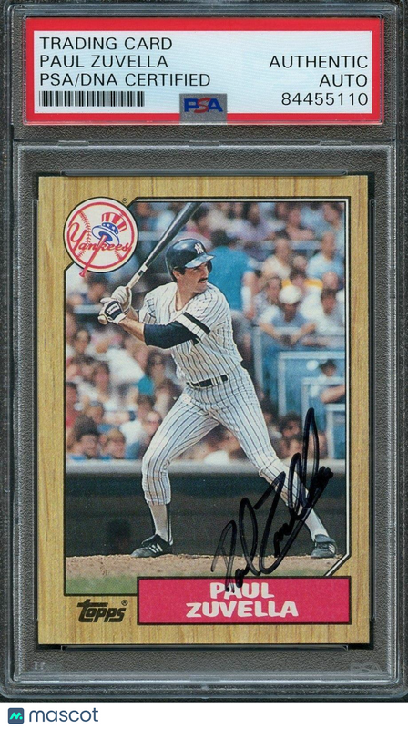 1987 Topps #102 Paul Zuvella Signed Card PSA Slabbed Auto Yankees