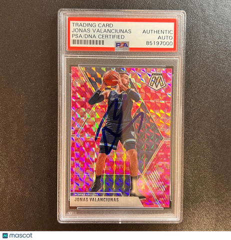 2019-20 Panini Mosaic #86 Jonas Valanciunas Signed Card AUTO PSA Slabbed Grizzli