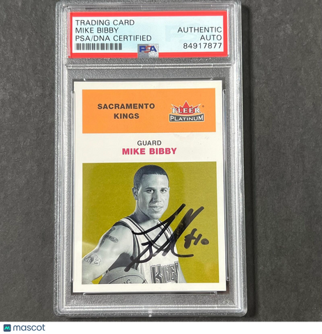 2001-02 Fleer Platinum Prospect #7 Mike Bibby Signed Card AUTO PSA Slabbed Kings