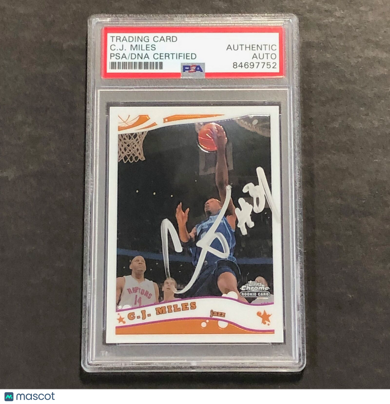 2006 Topps Chrome Rookie Card #184 C.J. Miles Signed Card PSA Slabbed Jazz