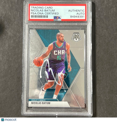 2019-20 Panini Mosaic #102 Nicolas Batum Signed Card Auto PSA Slabbed Hornets