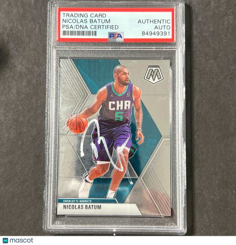 2019-20 Panini Mosaic #102 Nicolas Batum Signed Card Auto PSA Slabbed Hornets